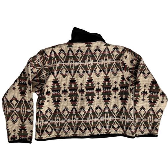 Keren Hart 90s Southwest Aztec Blanket Tapestry Corduroy Collar Jacket women XL - Picture 2 of 6